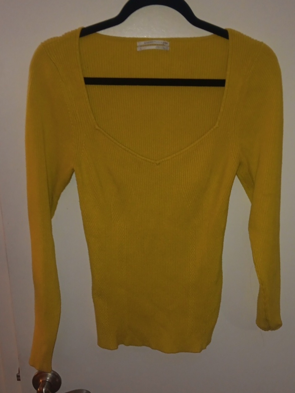 Anthropologie Sunny Yellow Ribbed Knit Top